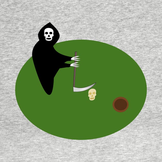 Grim Reaper Playing golf with a Skull by Krystal Raven